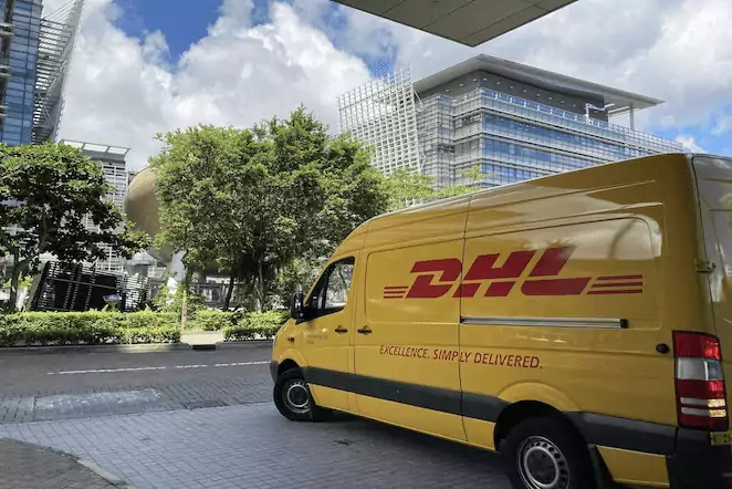 DHL shipping van